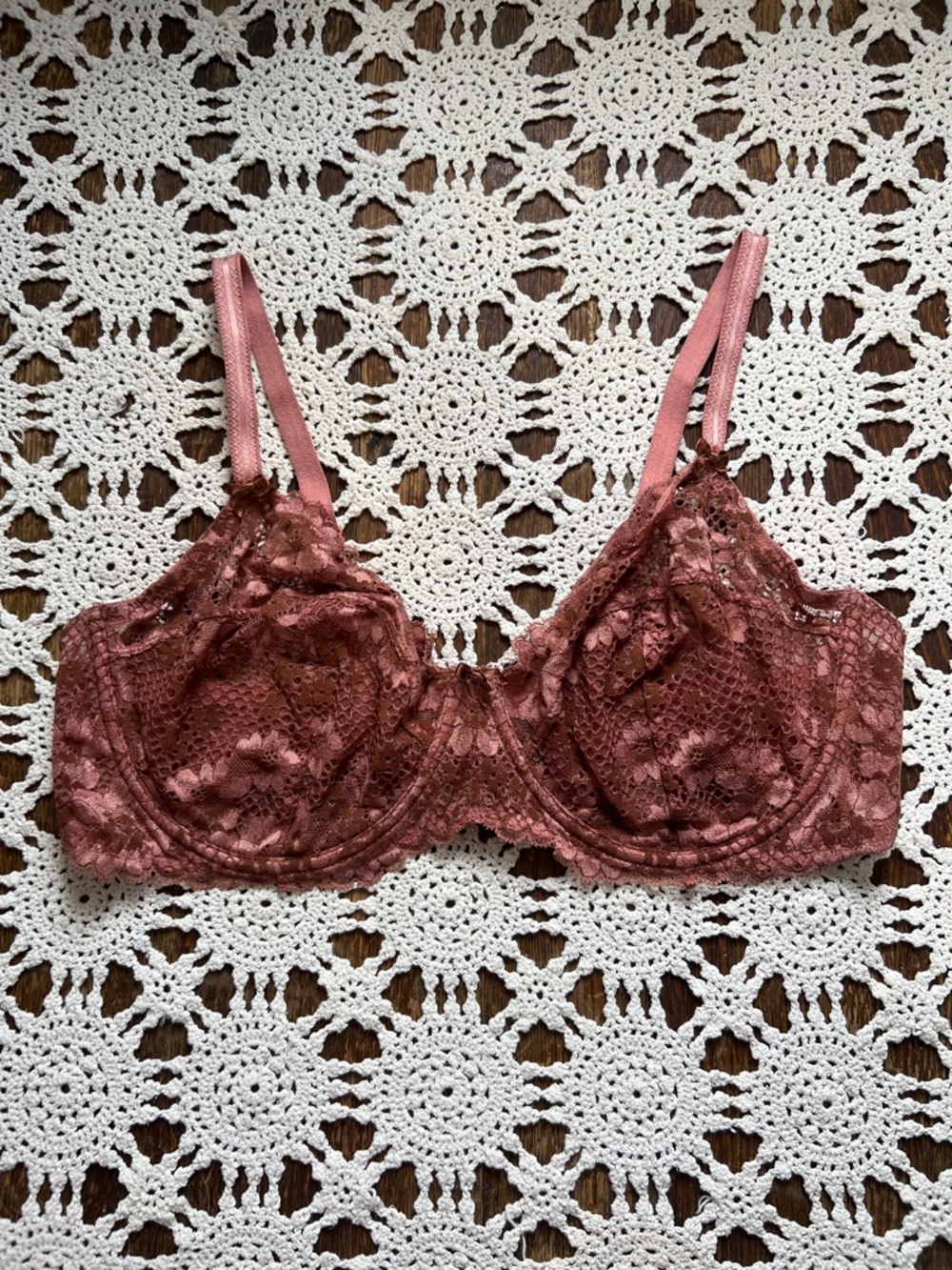 Adore me rust rose lace bra size 42DD